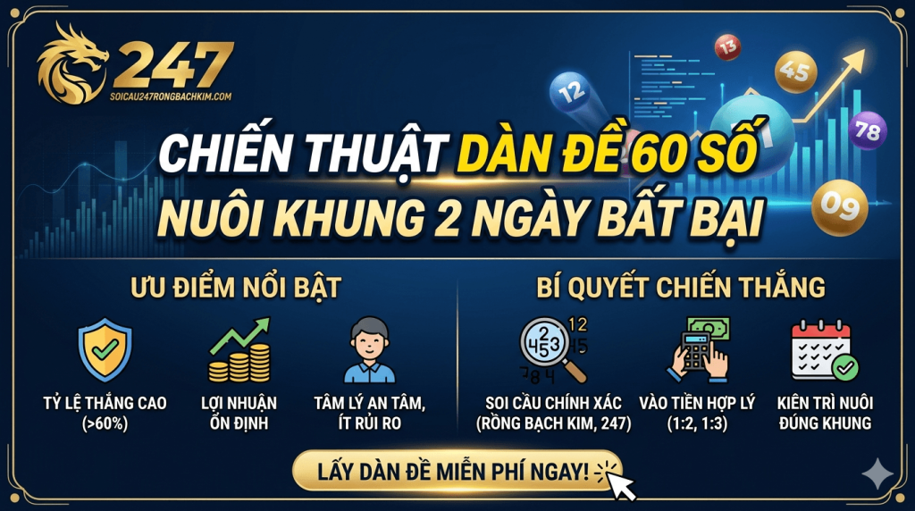 Bí kíp soi cầu dàn đề 60 số nuôi khung 2 ngày bất bại tại soicau247rongbachkim.com