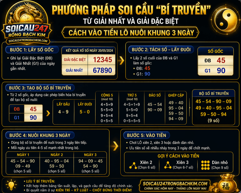 Các phương pháp soi cầu nuôi lô khung 3 ngày chính xác nhất tại Soi Cầu 247 RBK